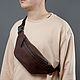 Bolso de cintura de cuero para hombre 'Sigma' (Tobacco), Men\'s bag, Yaroslavl,  Фото №1