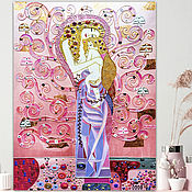 Картины и панно handmade. Livemaster - original item Pink painting Mother and Child (Gustav Klimt Mother and Child). Handmade.