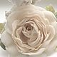 FABRIC FLOWERS. Chiffon rose ' White sand'. Brooches. fioridellavita. Online shopping on My Livemaster.  Фото №2