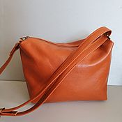 Сумки и аксессуары handmade. Livemaster - original item Leather bag. Crossbody bag. Hobo medium. Red. Handmade.