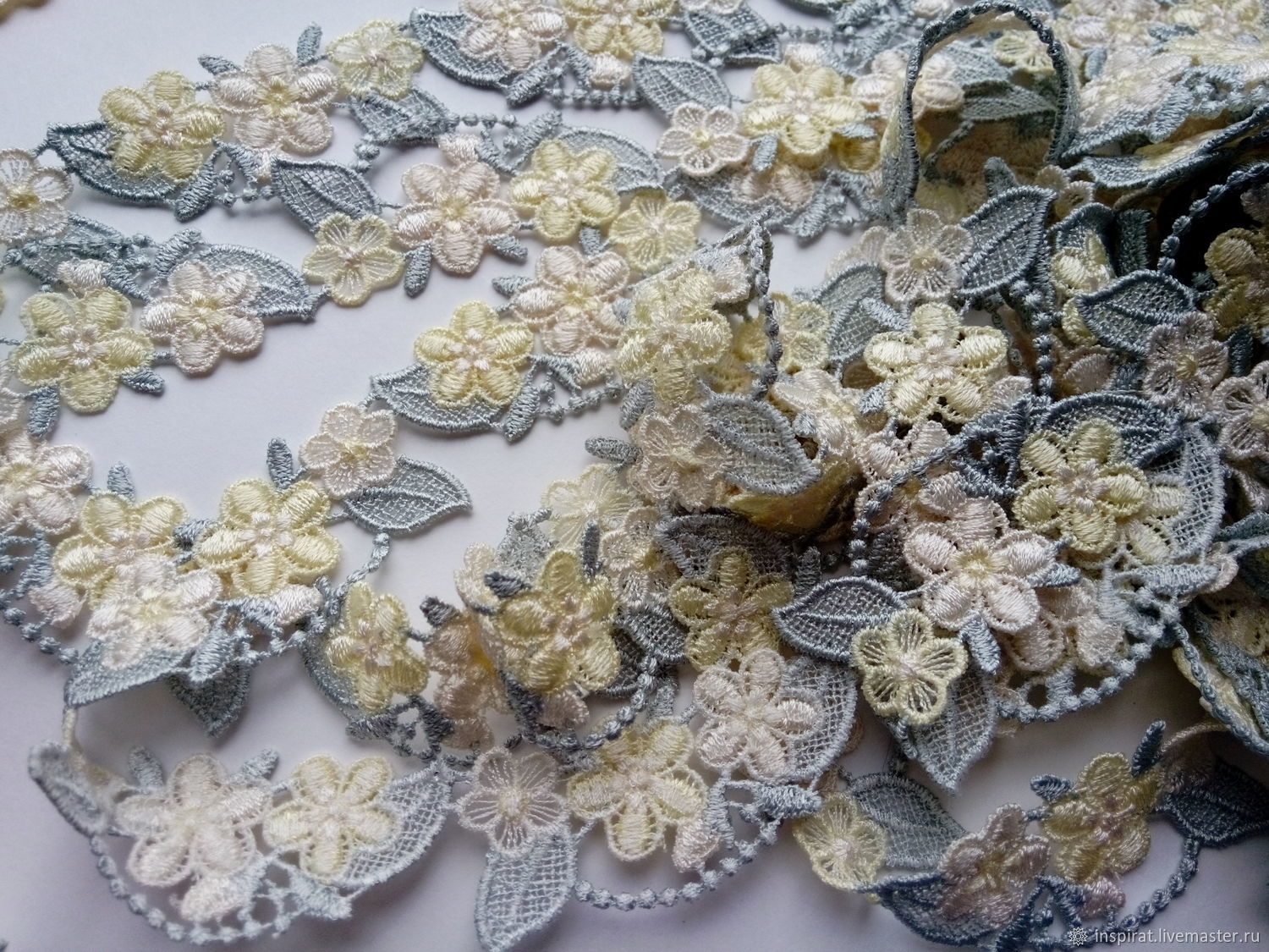 Кружево: Кружево, вышитое двухцветное, 24 мм купить в интернет-магазине ...