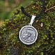 Owl coin pendant. 925 sterling silver. Pendants. kot-bayun. My Livemaster. Фото №5