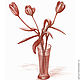 Картина "Три тюльпана", рисунок коричневый. Картины. Юлия Рустамьян (Julrust). Интернет-магазин Ярмарка Мастеров.  Фото №2