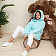Hoodie with fleece color menthol Plus Size, Sweatshirts, Novosibirsk,  Фото №1