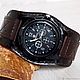 Wristwatch оn Brown Genuine Leather Bracelet. Watches. Made In Rainbow. My Livemaster. Фото №4
