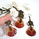 Earrings with Real red Petals of a Tulip Resin Botanica. Earrings. WonderLand. My Livemaster. Фото №6