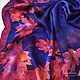 Shawls: Batik handkerchief 'Leaves on the water'.Silk satin 100%. Shawls1. Silk Batik Watercolor ..VikoBatik... My Livemaster. Фото №5