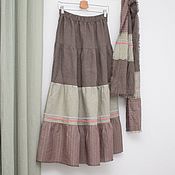 Одежда handmade. Livemaster - original item No. №221 Linen skirt with scarf. Handmade.