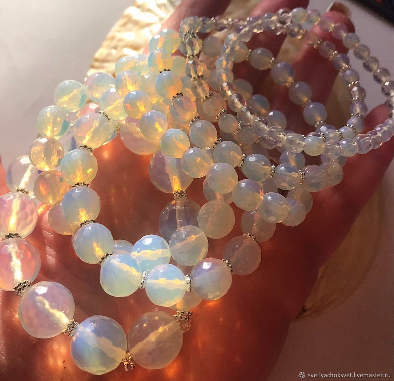 Браслеты Лунный камень Бусины 4- 14 мм купить в интернет-магазине ...