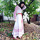 Woman russian cotton derss with belt Alyonushka. Folk dresses. Fehustyle Northern Gods Magic (slavartel). My Livemaster. Фото №6