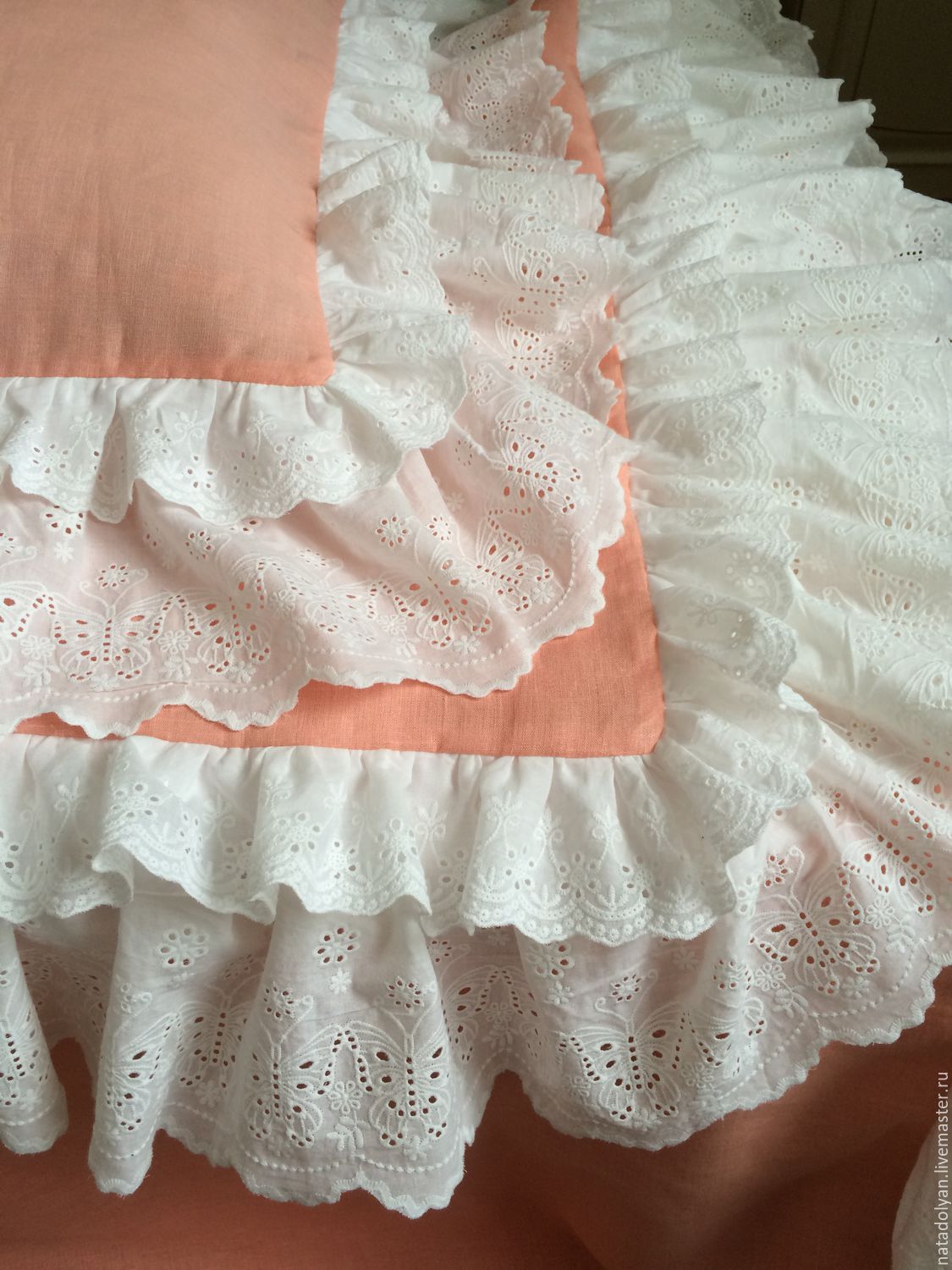 Linen bedding ' Peach rose ', Bedding sets, Ivanovo,  Фото №1