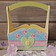 Basket box wooden with handle in the style of Tilda shabby decoupage. Storage Box. nostalgie decor. My Livemaster. Фото №5