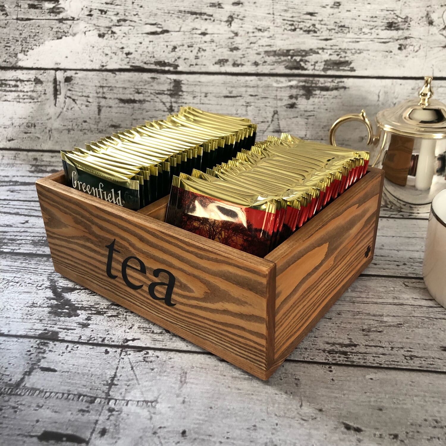  / Деревянная коробка для хранения чайных пакетиков –  .