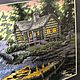 Painting embroidered with a cross A house by the water. Pictures. sweet-home11. Online shopping on My Livemaster.  Фото №2
