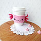 Holder for a coffee cup. Axolotl/A cat, A gift to a friend. Fun. fairy Polina. Online shopping on My Livemaster.  Фото №2