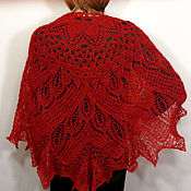 Аксессуары handmade. Livemaster - original item Shawl scarf knitted openwork mohair with lurex. Handmade.