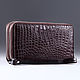 Clutch bag in crocodile leather with two zippers IMA0002K5, Clutches, Moscow,  Фото №1