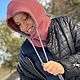 КАПЮШОН-СНУД двойной трансформер КАЛЬВИН серый/брусничный. Капюшоны. Вязаный кэжуал  UNIC Ирина. Интернет-магазин Ярмарка Мастеров.  Фото №2