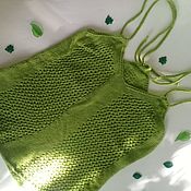 Одежда handmade. Livemaster - original item summer top. knitted top. Silk Top. Handmade.