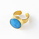 Ring with chalcedony and quartz 'Raindrop' blue ring. Rings. Irina Moro. My Livemaster. Фото №5