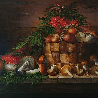 Натюрморт с грибами bl Вышивка нитками > Luca-S > Натюрморт. Still Life with Mushrooms