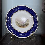 Винтаж handmade. Livemaster - original item Decorative plate with landscape, England, the second half of the XIX century(6962). Handmade.