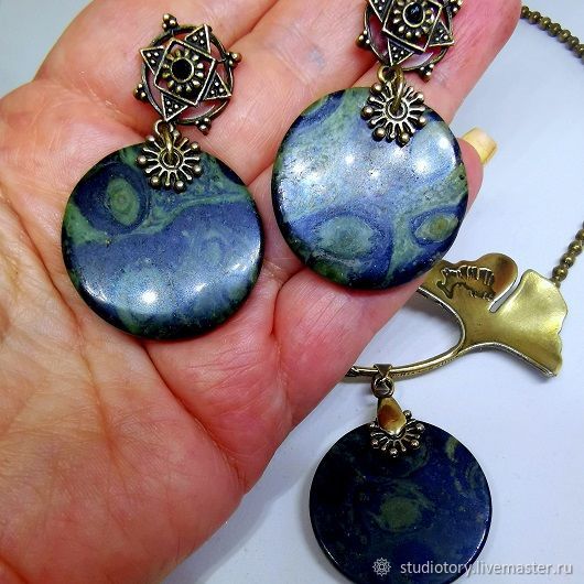 Колье и серьги с яшмой в интернет-магазине Ярмарка Мастеров по цене ...