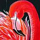 Картина яркая "Фламинго" лотос акрил холст 40*30. Картины. Лилиана Полозова. Ярмарка Мастеров.  Фото №5