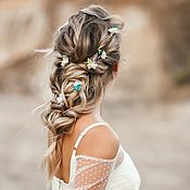 Свадебный салон handmade. Livemaster - original item Copy of Copy of Bridal flower hair comb, Wedding flower hair clip. Handmade.