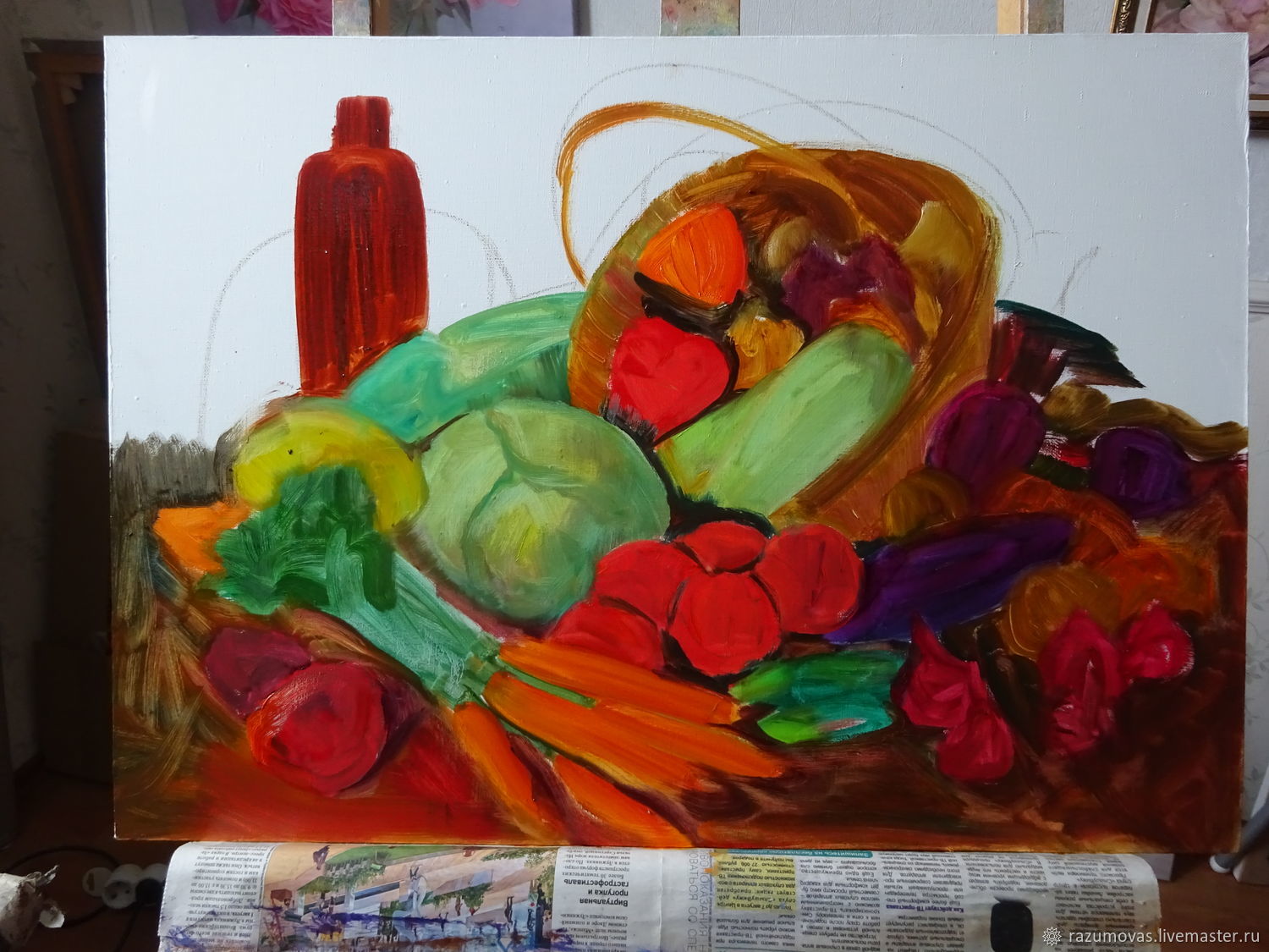 Картина маслом "Урожай" 50 на 70 см в интернет-магазине Ярмарка ...