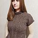 Women's knitted vest (sleeveless jumper) brown. Vests. Knit for you (Irina). My Livemaster. Фото №6