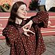  Блуза Голубой на терракоте. Блузки. Елена. Бохо одежда 'Дело вкуса' (elena-delovkusa). Интернет-магазин Ярмарка Мастеров.  Фото №2