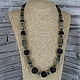 Beads made of obsidian and prenite 'Nika', Necklace, Velikiy Novgorod,  Фото №1