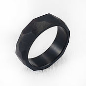 Украшения handmade. Livemaster - original item Black Titanium Faceted Ring. Handmade.
