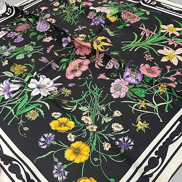 Винтаж ручной работы. Ярмарка Мастеров - ручная работа Винтаж: Платок Gucci Flora Gothic лимитированная коллекция 90х90 шелк. Handmade.