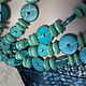 Beads COCONUT from a coconut long KOREA green, Vintage necklace, Moscow,  Фото №1
