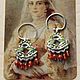 Earrings 'Birds' in the style of the work of Russian masters, Earrings, Moscow,  Фото №1