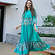 Order Boho maxi dress made of viscose turquoise 3 tiers. NATALINI. Livemaster. . Dresses Фото №3
