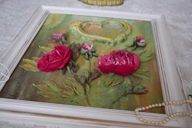 Панно.Скульптурная живопись "Пион"

