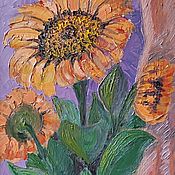 Картины и панно handmade. Livemaster - original item Pictures: Sunflowers. Oil. 35h55. Handmade.