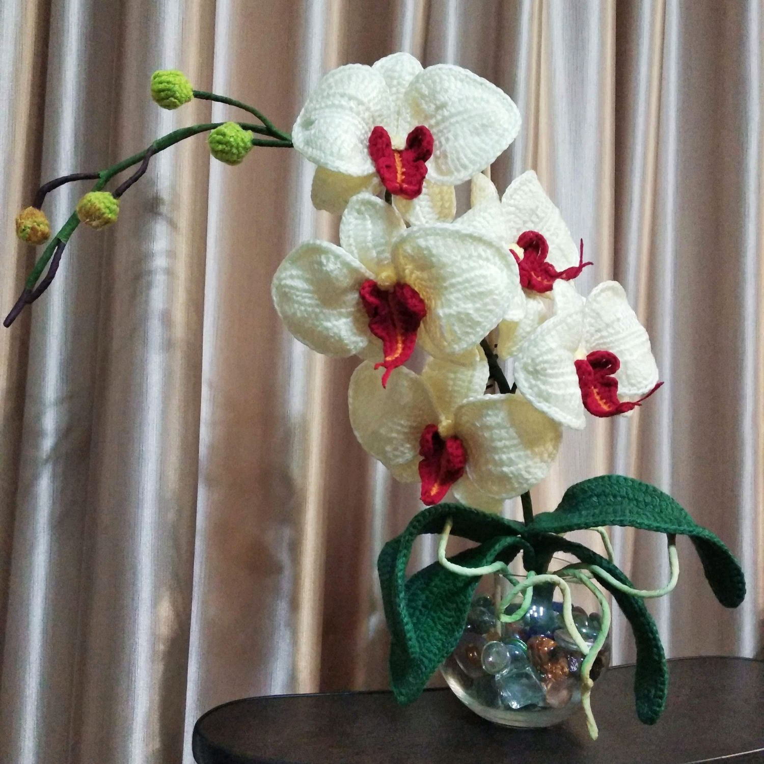 Вязаные цветы орхидеи. Схема
