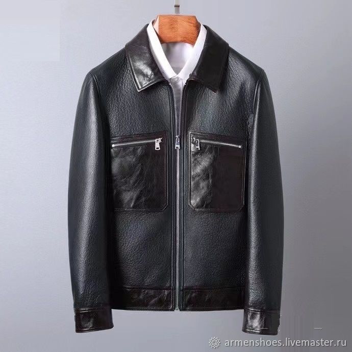 Men's jacket, made of genuine leather, in black and brown!, Mens outerwear, St. Petersburg,  Фото №1