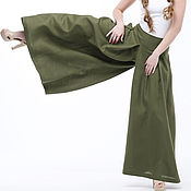 Одежда ручной работы. Ярмарка Мастеров - ручная работа Linen skirt-trousers made of 100% linen. Handmade.