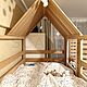 Детская двухъярусная кровать домик с лестницей комодом из массива. Кровати. SCANDI. Ярмарка Мастеров.  Фото №5