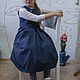 Vestido de tirantes de jeans en microstrip con bordado a mano para niña. Childrens Dress. CreativChik by Anna Krapivina (Creativchik). Ярмарка Мастеров.  Фото №4