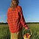 Women's knitted cardigan summer cotton orange Boho style in stock. Cardigans. Kardigan sviter - женский вязаный свитер кардиган оверсайз. My Livemaster. Фото №5