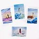 Postcards for February 23 for men in a set with the sea and lighthouses, Cards, Moscow,  Фото №1