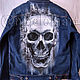 Джинсовая куртка с черепом skull Эксклюзив, Куртки, Москва,  Фото №1