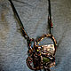 Copper wire wrapped brooch-transformer "In the depth of the forest-2". Necklace. IVA rainbow art. My Livemaster. Фото №5