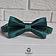Glossy dark green tie from satin to buy for a wedding in dark green color
